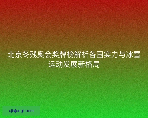 北京冬残奥会奖牌榜解析各国实力与冰雪运动发展新格局